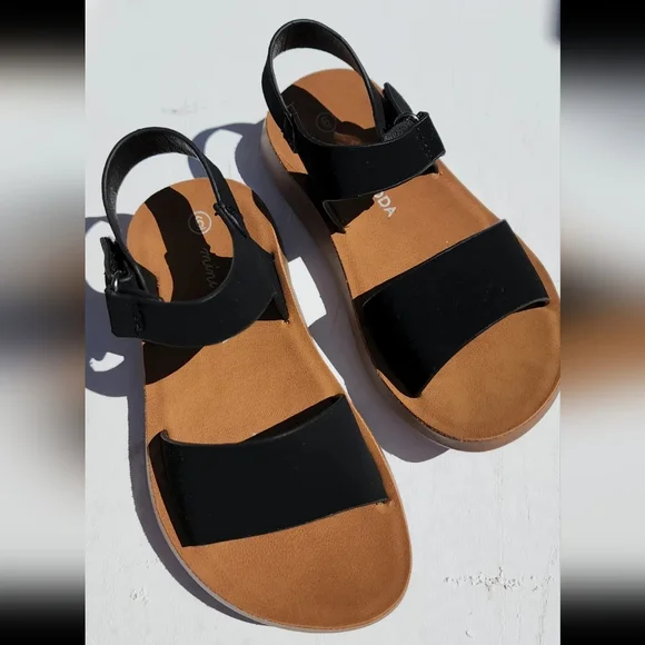 Black Toddler Sandals - Picture 2 of 2